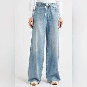 Madewell Superwide Leg Drawstring Jeans NWT